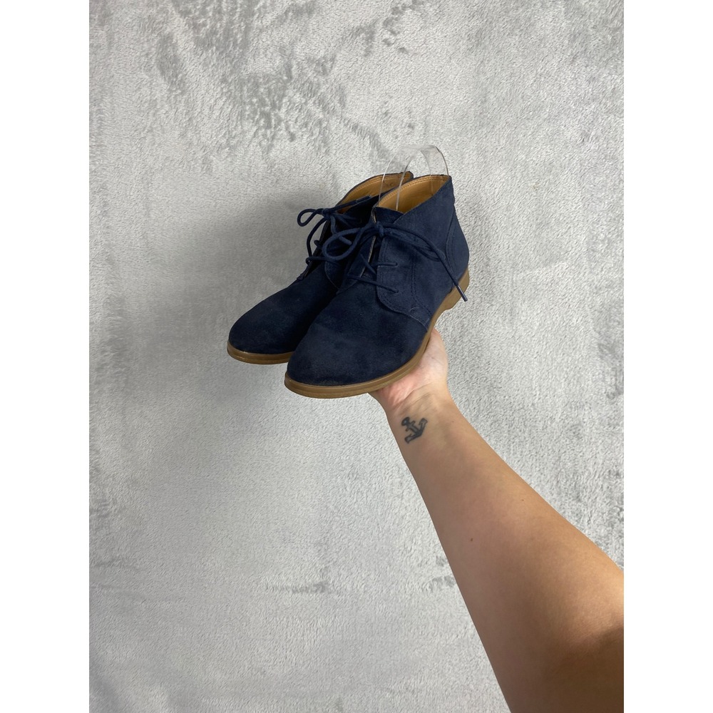 Franco Sarto Pebbles Navy Blue Suede Chukka Desert Boots Womens 6M Round Toe